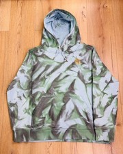 Carhartt XL Camo Hoodie Mossy Oak Bottomland Loose Fit Sleeve Logo Green
