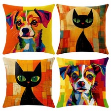 Set of 4 Throw Pillow Covers 18"x18", Double-Sided Decorative Pillow Cases, S...