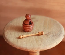 Dolls House Miniature Honey Pot With Stick 1:12 ARTISAN OOAK PigeonOak