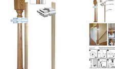 No Hole Stairway Baby Gate Mounting Kit - Fits Posts from 2 3/4 inches to 3