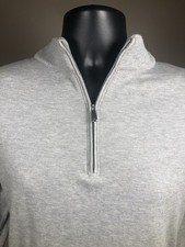 Peter Millar Men s XL Golf Quarter Zip Pullover Gray Sweater Crown Comfort