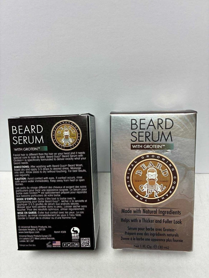 2X Beard Guyz Beard Serum w/ Grotein & Beard Oil With Grotein Men’s Facial Natrl - Image 3 of 4