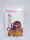 Vintage Johnson & Johnson Red Rings Shaker Ball Rattle Teether Baby Toy - NEW