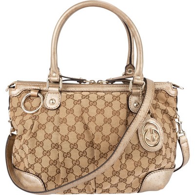Gucci Monogram GG Canvas Sukey Satchel Handbag Bag