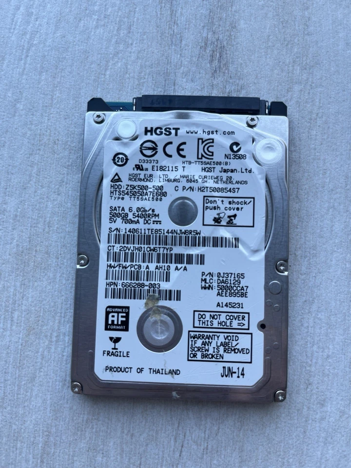 HGST HTE725032A7E630 320GB 7200RPM 32MB 7mm 2.5"SATA Laptop Hard Disk Drive - Image 2 of 4