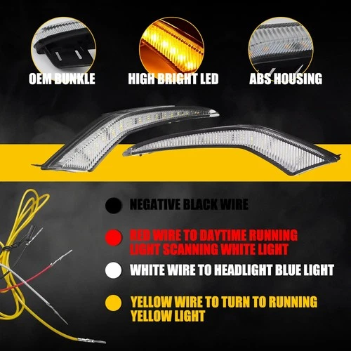 Pair Front LED DRL Turn Signal Fog Lights For 2020-2024 Toyota Corolla L LE XLE - Picture 4 of 18