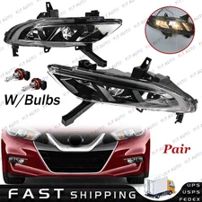 Left & Right Front Fog Light Driving Lamp W/Bulbs For 2016-2018 Nissan Maxima