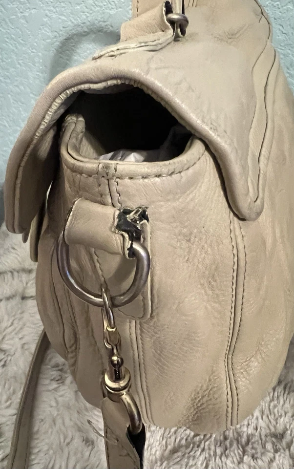 See By Chloe Women Cream Pebbled Leather Satchel Bag - Image 3 of 4