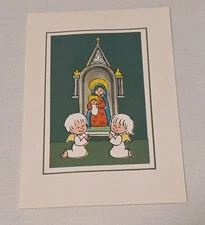 Vintage Christmas cards Set Of 10 Cards And 12 Envelopes Open Box W/out Box