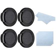 30mm Lens Cap, 4 Pack Sides Pinch Snap Camera Lens Cover for Front Lens, Black