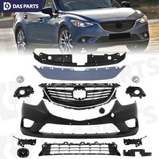 Front Bumper Cover Grille Grill Fog Light Bracket Assembly For 2014-2017 Mazda 6