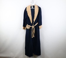 Vintage 60s 70s Streetwear Mens Large Distressed Belted Velour Bath Robe USA