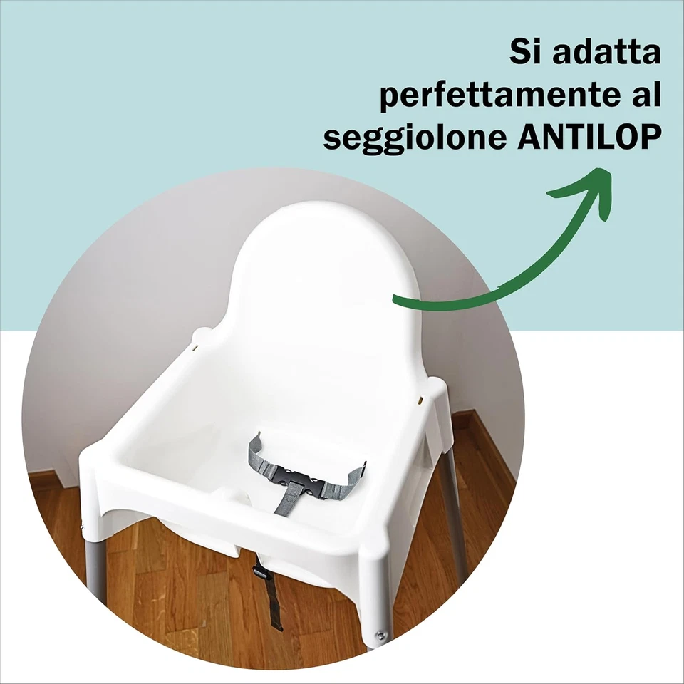 Cintura Seggiolone Compatibile Con IKEA ANTILOP Cinghie Seggiolone Bambini Bimbo - Immagine 2 di 4
