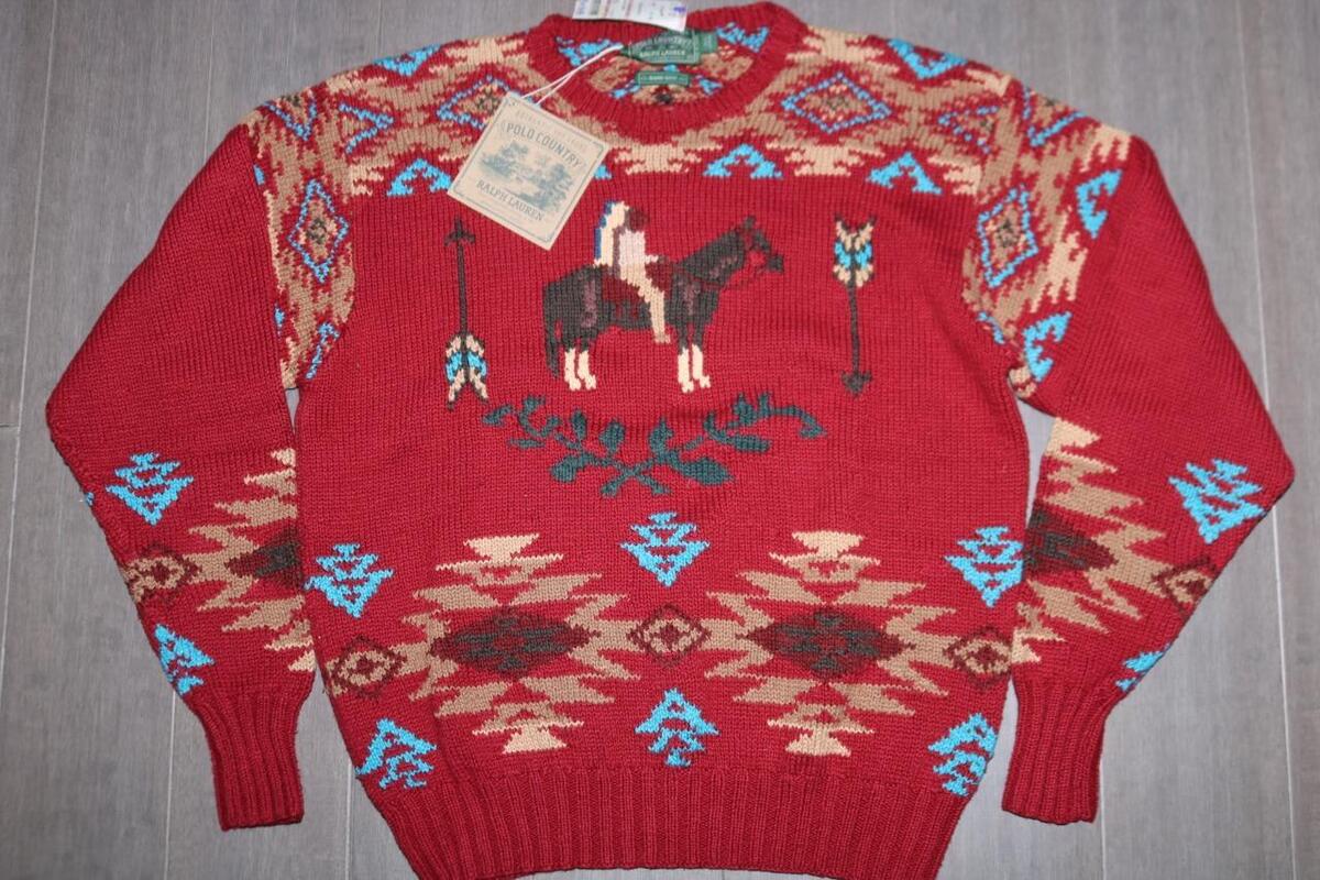 VINTAGE 80s POLO COUNTRY RALPH LAUREN HAND KNIT MENS SWEATER VINTAGE 80s POLO COUNTRY RALPH LAUREN HAND KNIT MENS SWEATER