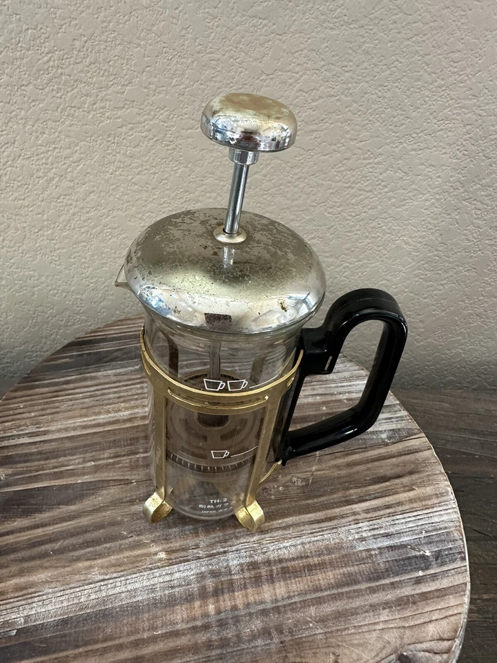 Prensa francesa vintage japonesa Hario café y té TH-2-oro Foto 2 de 4