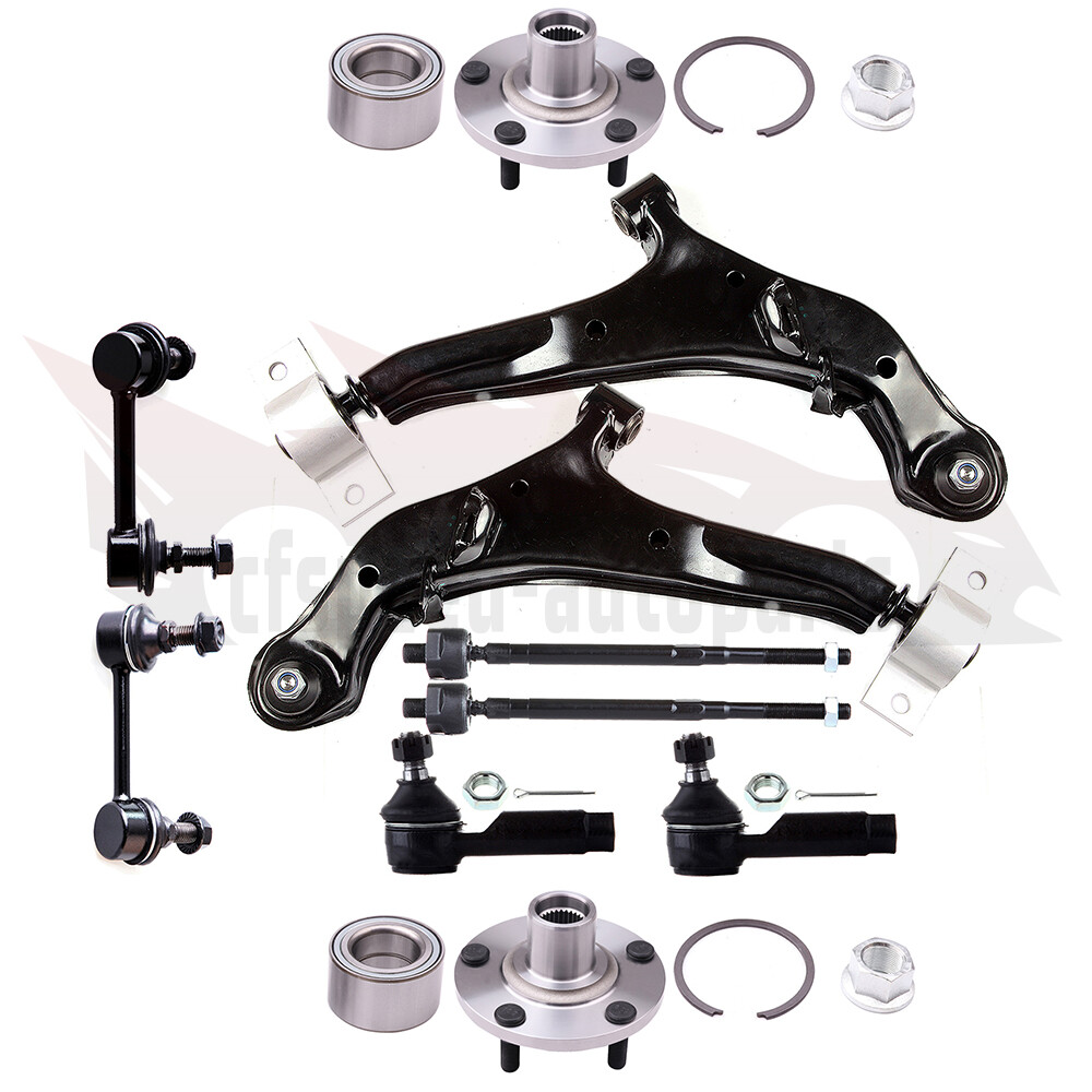 10PCS Front Control Arm Tie Rod End Wheel Bearing Hub Kit for Infiniti I30 I35