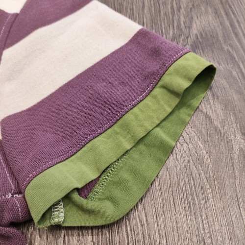 Polo Lyle & Scott vintage para hombre a rayas medianas con cuello blanco y pú... - Imagen 6 de 10
