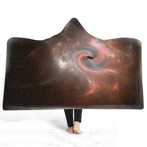 Universe Galaxy Nebula Stars Adult Kids Fleece Hooded Blanket Sofa Throw Cloak - Picture 21 of 42