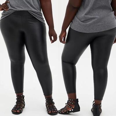 TORRID Faux Leather Leggings Black {O2} | eBay