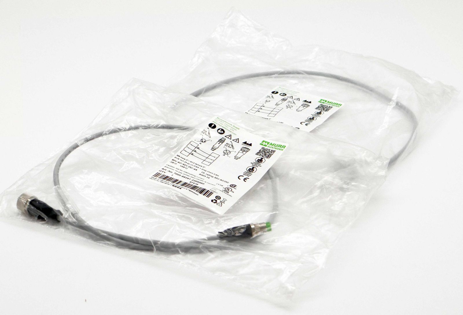 2x Murr Elektronik 7000-88241-2300060 M8 male 0° / M12 female 0° 0,6m -unused-