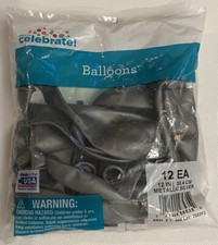 12" Balloons 12 Count Metallic Silver