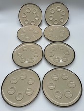 POELONS ESCARGOT PLATS A ESCARGOTS EN GRES VERNISSES 6 TROUS LOT DE 8 ASSIETTES