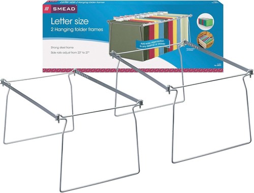 2 per Pack Steel Hanging File Folder Frame, Letter Size, Gray NEW - Picture 5 of 8