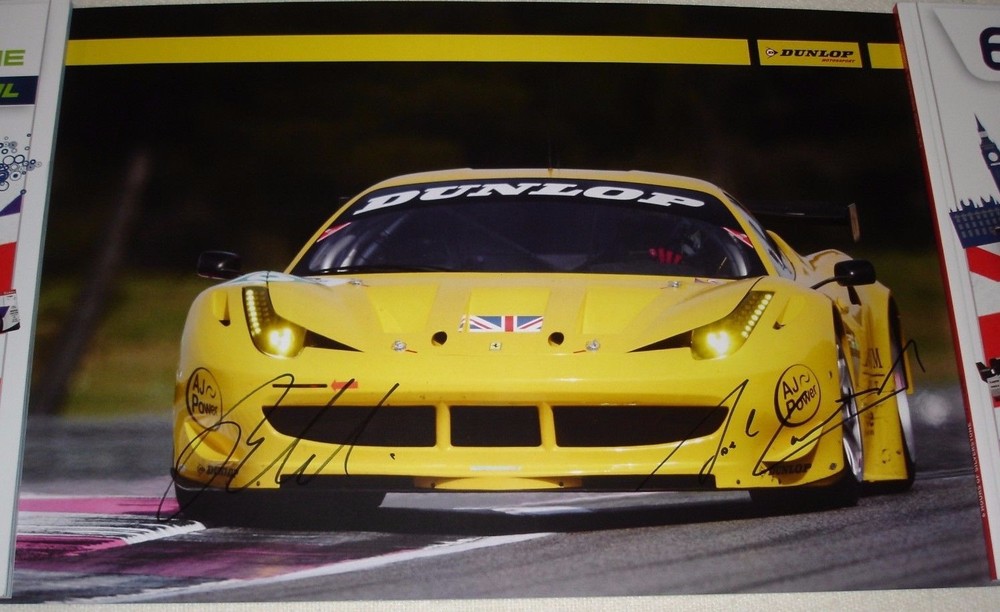 Le Mans 2013 WEC JMW Dunlop Ferrari GTE PRO #66 Signed Poster No1 Limited Edition