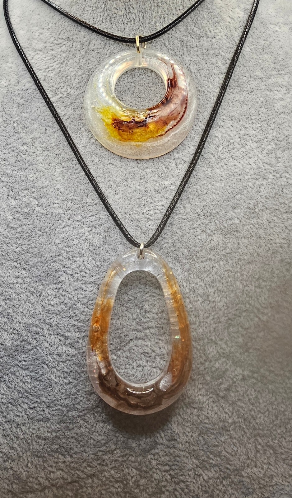 2 Handmade Resin Necklaces