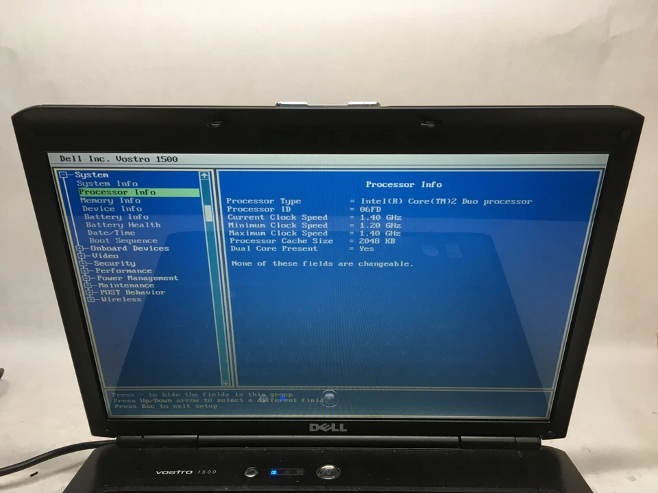 Dell Vostro 1500 15" [FOR PARTS] Intel Core 2 Duo @ 1.4 GHz - JZ - Image 2 of 4
