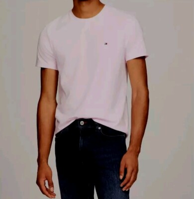NWT Mens Tommy Hilfiger Logo Short Sleeve Tee Light Pink Size 2XL  XXL 