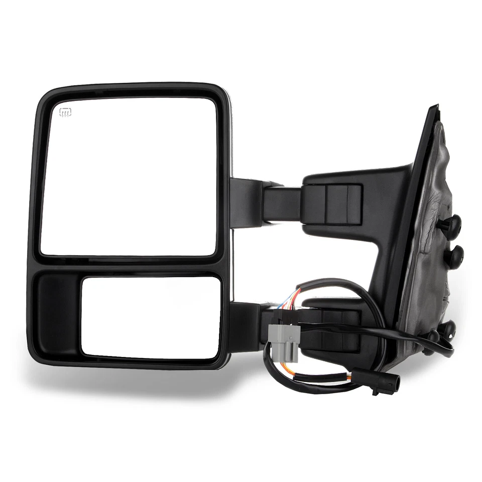 Espejos retrovisores laterales de remolque cromados con señal de humo con calefacción eléctrica para F250 F350 F450 F550 99-07 Foto 3 de 4