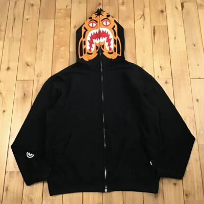Vintage BAPE Tiger full zip hoodie a bathing ape NIGO Black