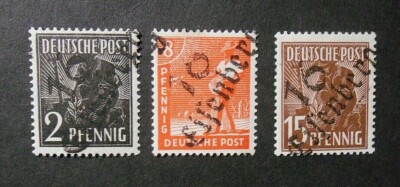 GERMANY Germany 1948 SBZ EISENBERG District Bezirk 16 SVR Handmade 3Val. MH* BPP