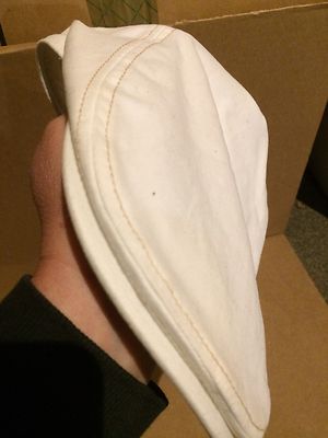 Chapeau De Golf/cabbie Homme Blanc, Taille L/XL, 100% Coton, Neuf Avec étiquette
