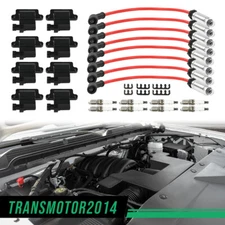 Fit For GMC Chevy 4.8L 5.3L 6.0L 8 Pack Square Ignition Coil & Spark Plug Wire