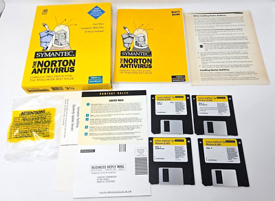 Symantec The Norton Antivirus Version 3.0 COMPLETE DOS / Windows 3.5'' Floppy!!