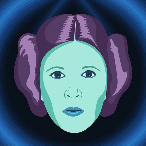 Prinzessin Leia/Carrie Fisher Star Wars Pop Art Ltd. Ed. Druck signiert vom Künstler - Bild 1 von 6