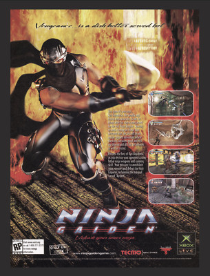 Ninja Gaiden Xbox 2004 Magazine Promo Art Ad Print Poster