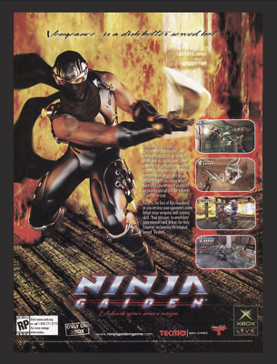 Ninja Gaiden Xbox 2004 Magazine Promo Art Ad Print Poster