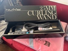 NuMe 25MM Curling Wand Tourmaline Ceramic Professional Styling Tool Zebra Black