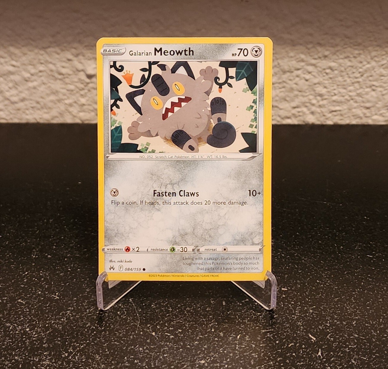 Galarian Meowth #84/159 Crown Zenith Pokemon Common Card