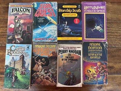 Lot Of 8 Books Mixed Series Vintage Fantasy Sci-fi - Niven Mills Ramsay Rhodan