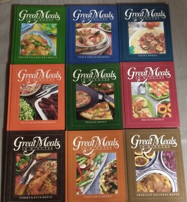 Great Meals In Minutes Cookbooks Hardcover, Set of 9 Books