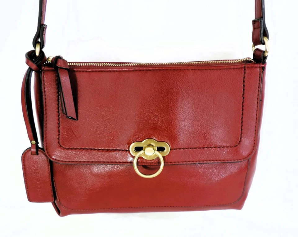SOLE SOCIETY Borgoña Bandolera Bolso de Hombro Bolso de Mano Cartera Cremallera Cuero Vegano Foto 2 de 4