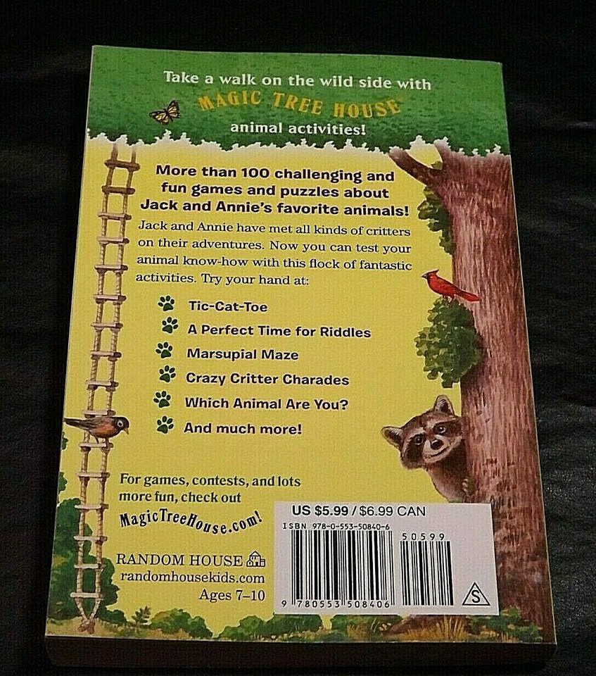 MAGIC TREE HOUSE ANIMAL GAMES AND PUZZLES NEW - 2015 RANDOM HOUSE SC ...