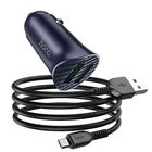 18W Fast Charger QC 3.0 Power Car Charger 2x USB + Micro USB Charger Cable