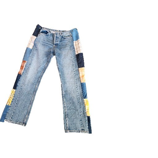 1960's Style Patchwork Distressed Boho Hippie Jea… - image 4