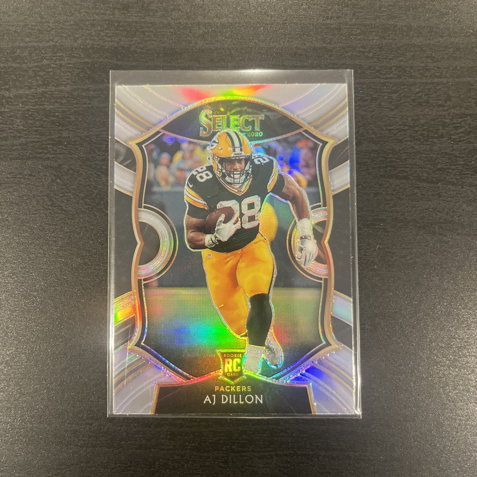 AJ DILLON RC 2020 Panini Select #65 CONCOURSE SILVER PRIZM Rookie Card Packers