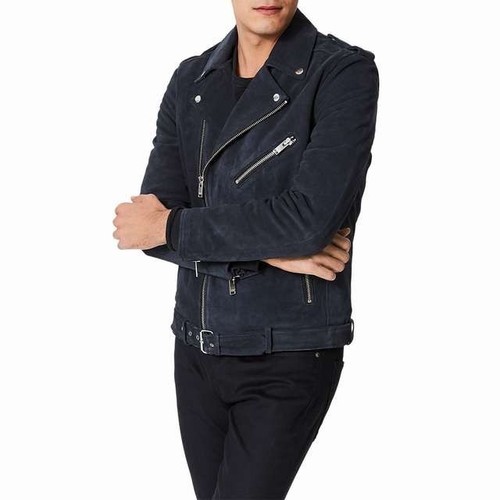 suede leather jacket black